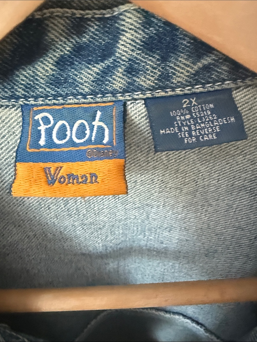 Vintage Disney Tiger Light Wash Denim Jacket  Embroidered Label Size 2X - Picture 3 of 10